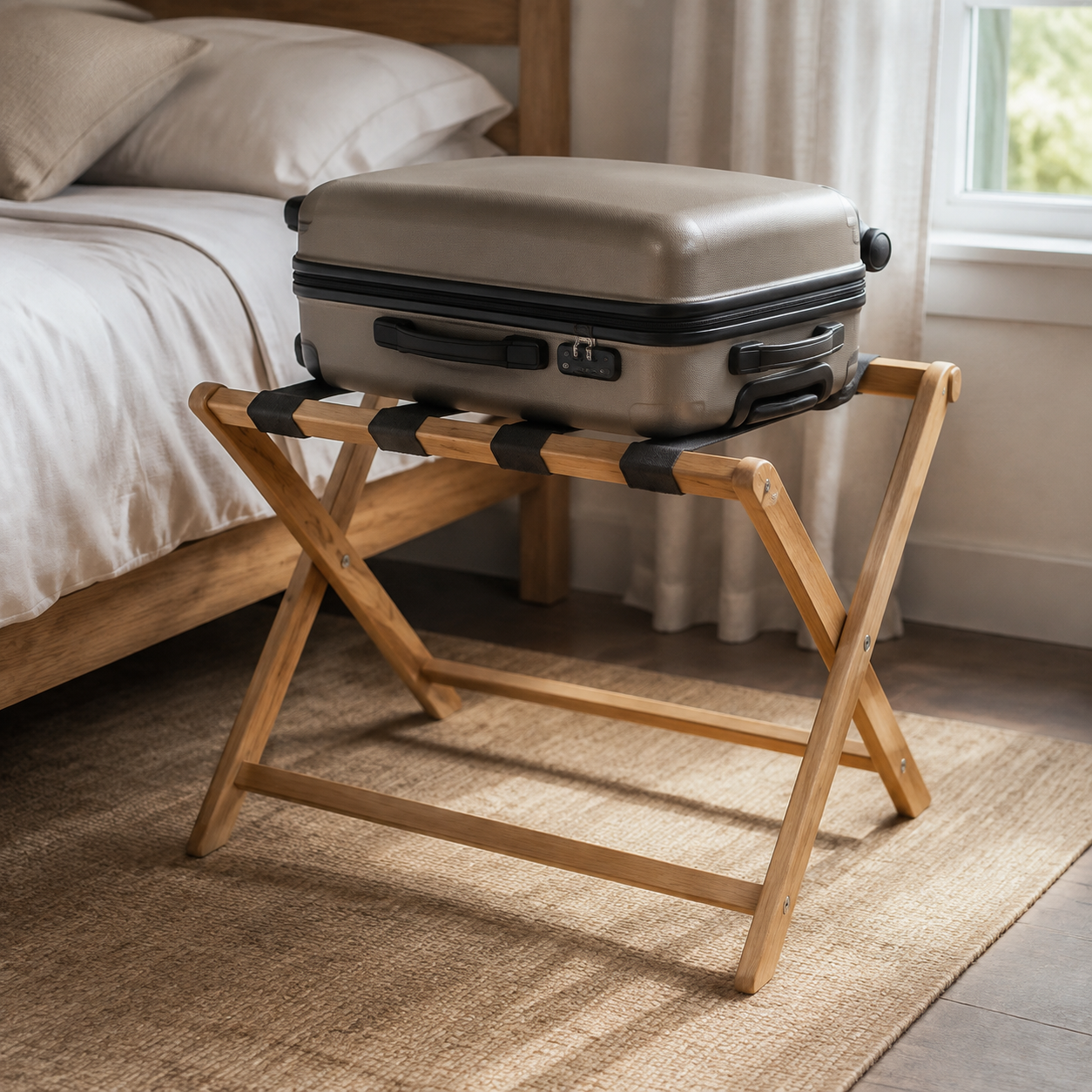 Foldable Wooden Luggage Rack
