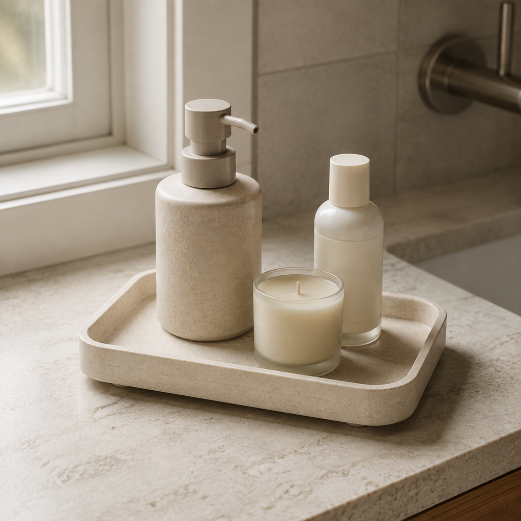 Mineral-Resin Bathroom Vanity Tray