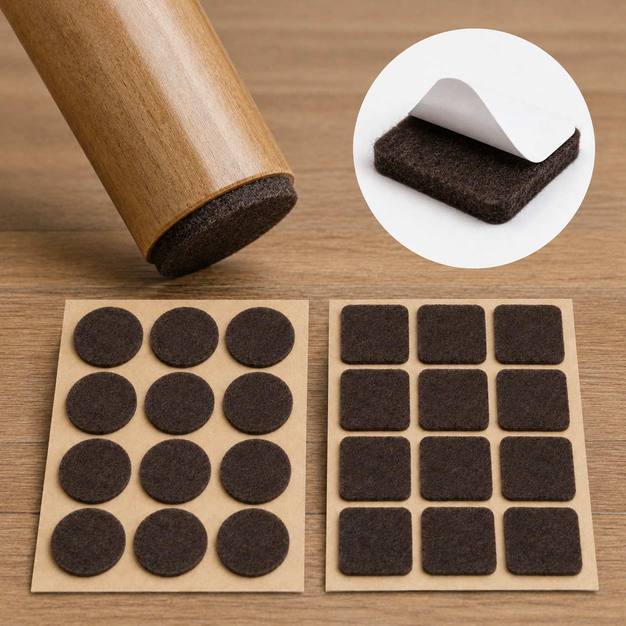 24-Pack Self-Adhesive Furniture Felt Pads