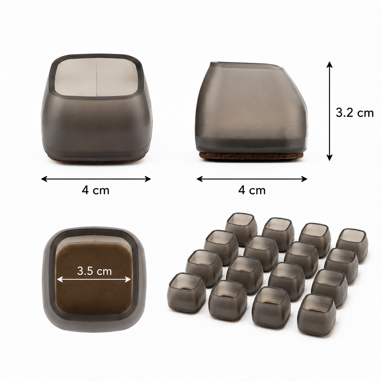 16-Pack Silicone Chair Leg Protectors